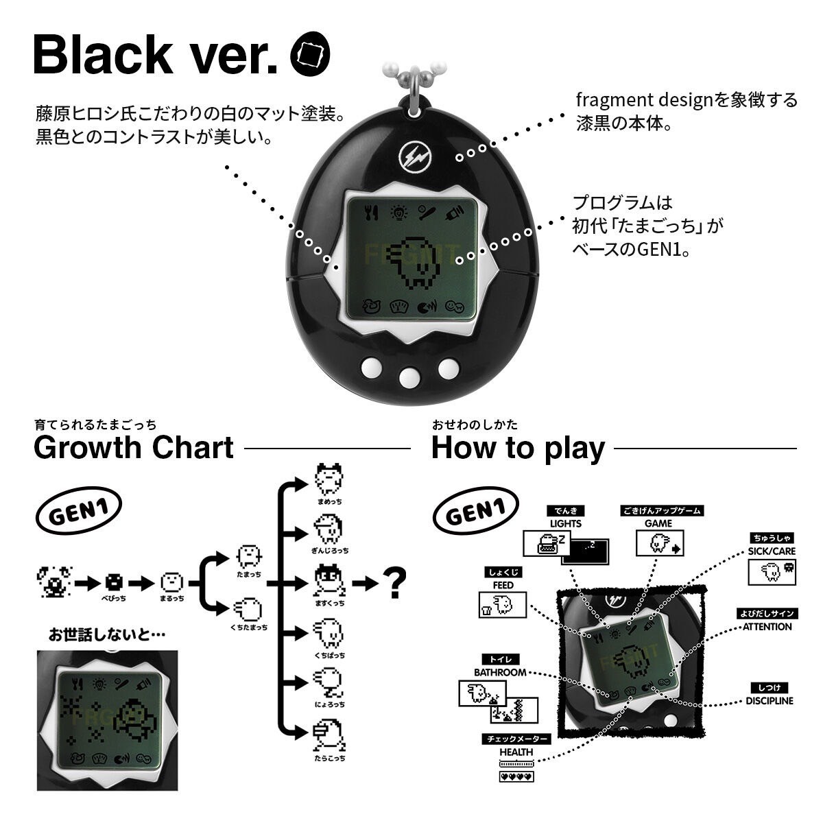 PRE-ORDER : [Lottery Sale] Original Tamagotchi FRGMT EDITION 2 Black ver. / White ver.