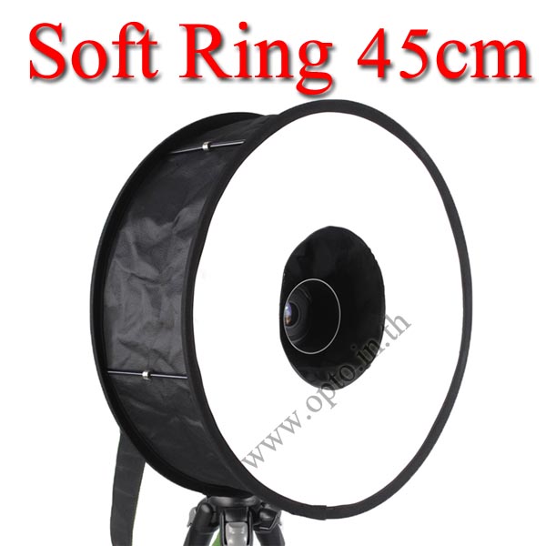 Ring Softbox 45cm Diffuser Portable softbox for Speedlite(Universal type) ตัวกระจายแสงแฟลชแบบกลม