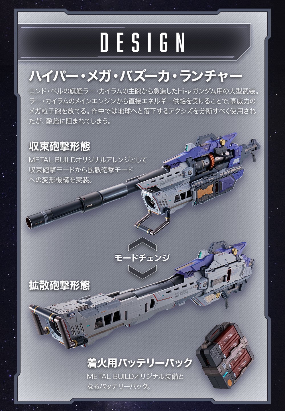 PRE-ORDER : METAL BUILD Hi-ν Gundam Exclusive Hyper Mega Bazooka Launcher Option Set