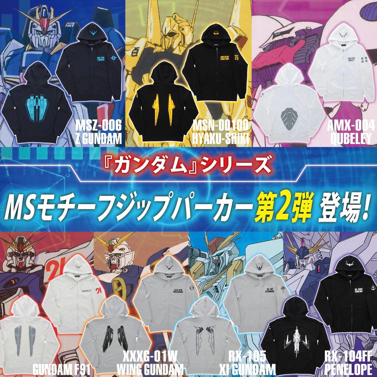 PRE-ORDER : Gundam Series MS Motif Project Zip Hoodie 2nd