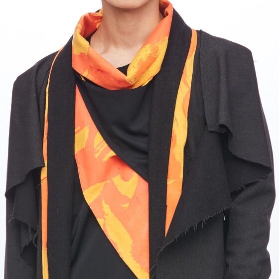 PRE-ORDER : Bakuage Sentai Boonboomger x h.NAOTO Bun Orange/Genba Bureki Layered Cardigan