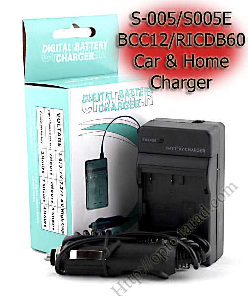 Home + Car Battery Charger For Panasonic S-005/S005E/BCC12/RICDB60