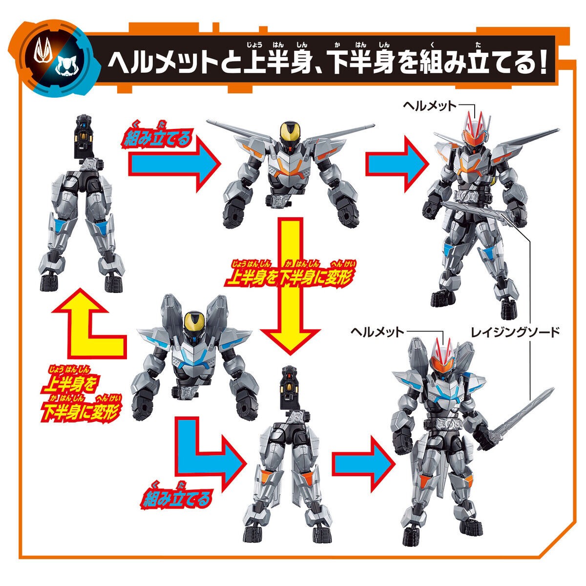 Masked Rider Geats - Revolve Change Figure Kamen Rider Geats & Kamen Rider Tycoon Command Form Set by Bandai