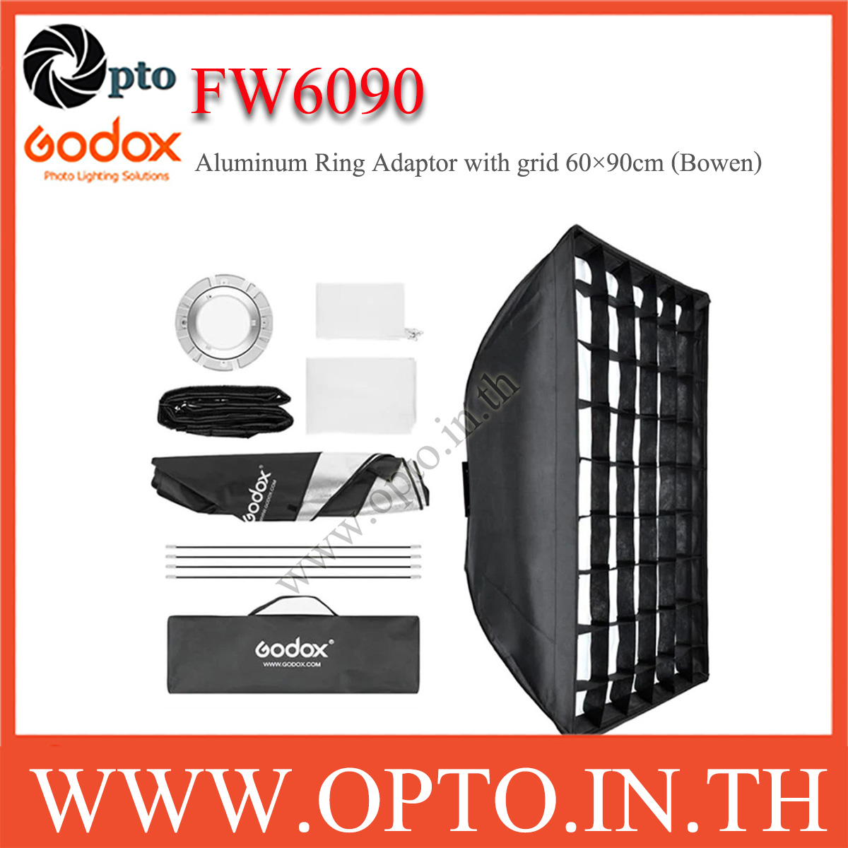 FW6090 Bowen's Mount, Aluminum Ring Adaptor with grid, Retangular 60×90CM