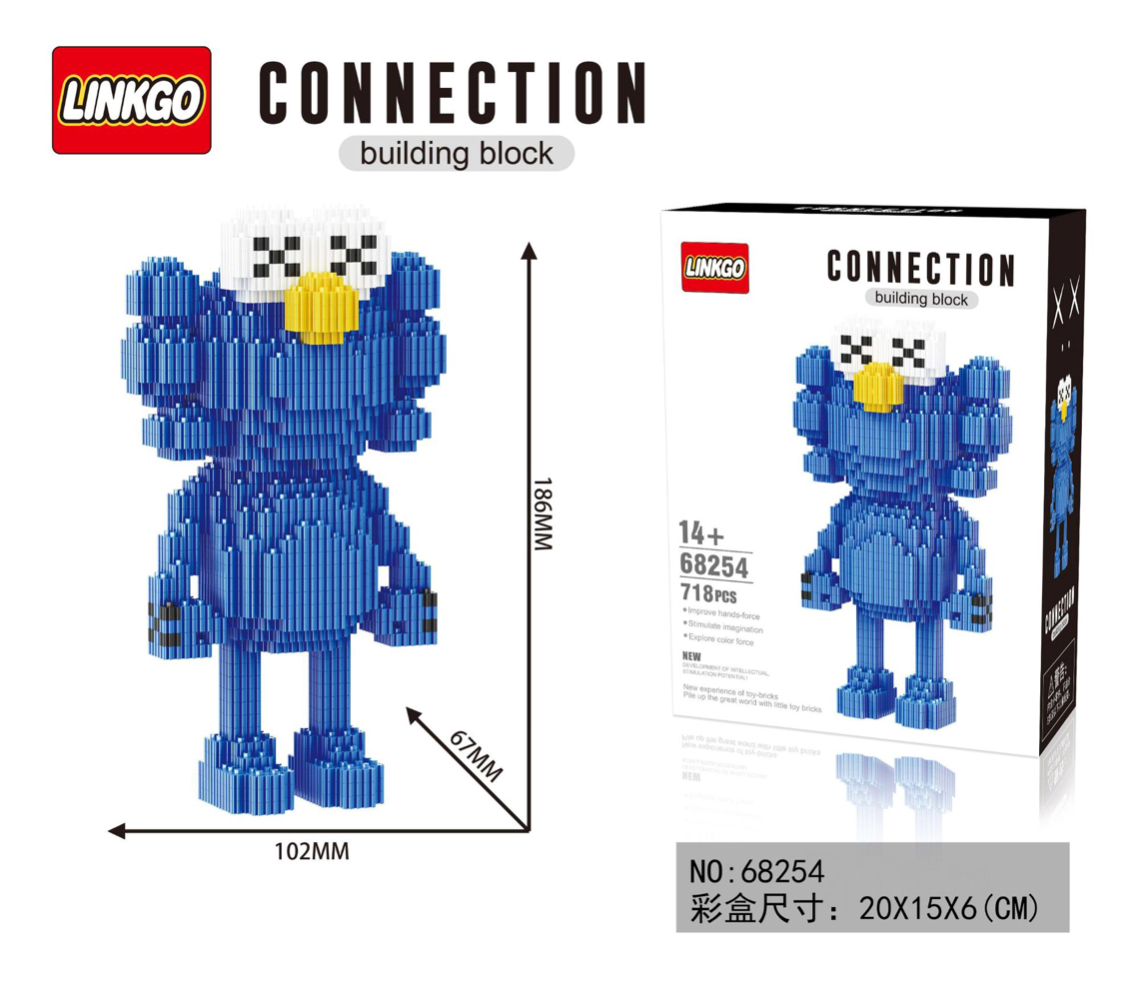 Linkgo 68252-68254 KAWS BFF x Sesame Street (แบบเฟือง)