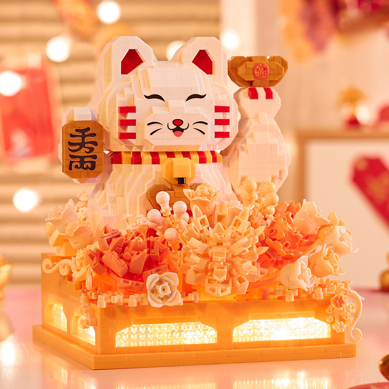 ตัวต่อนาโน Size Jumbo - Yapin 6942 Lucky CAT Booth 2488pcs (มีไฟ)