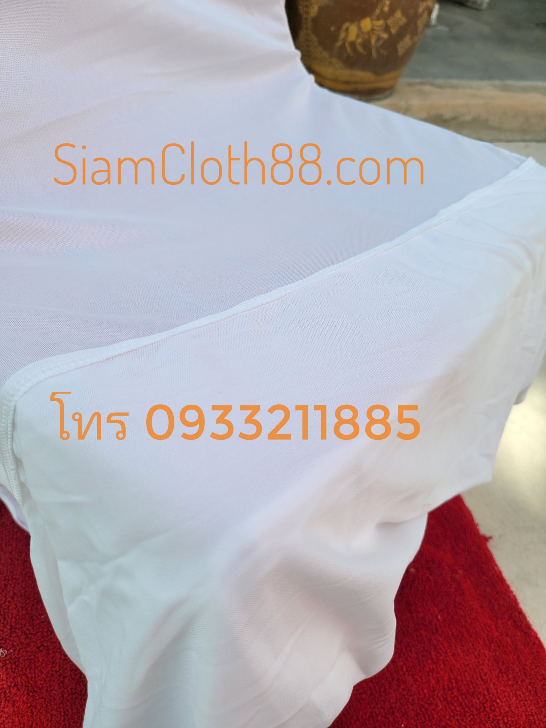 ผ้าคลุมเก้าอี้พลาติกแบบ 1 จีบทวิสหลังชายปิด