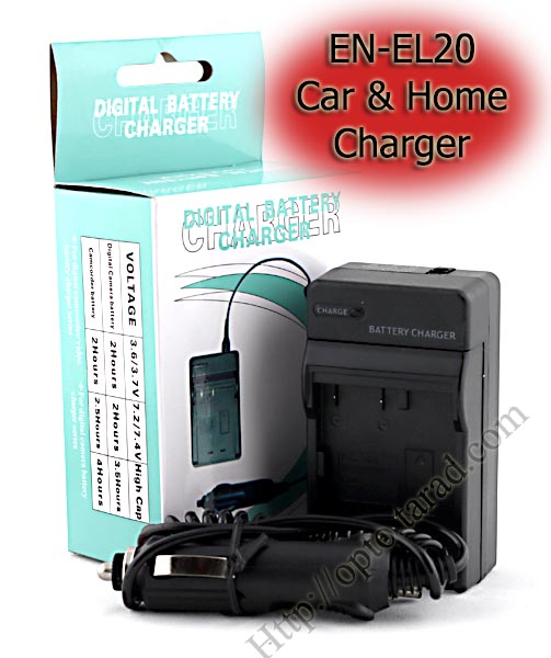 Home + CarBattery Charger For Nikon EN-EL20