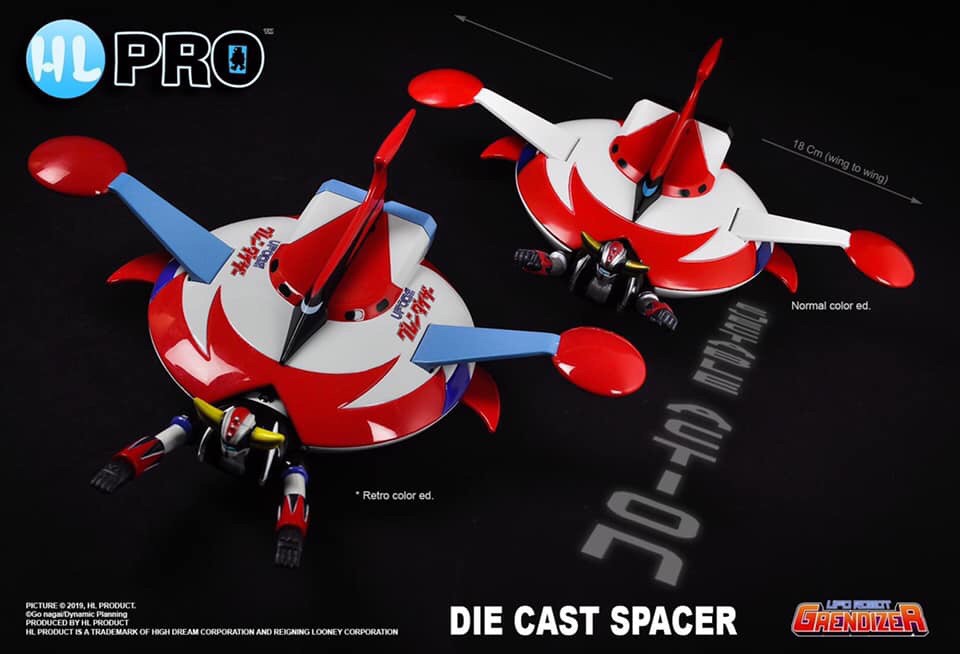 DIE CAST SPACER WITH EJECTABLE GRENDIZER - TIN BOX EDITION by HL Pro (Action Toys)