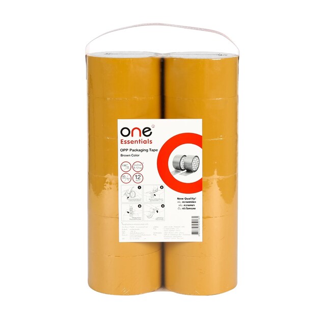 เทปโอพีพี 48.มม.x45หลา(แพ็ค12ม้วน) สีชา ONE