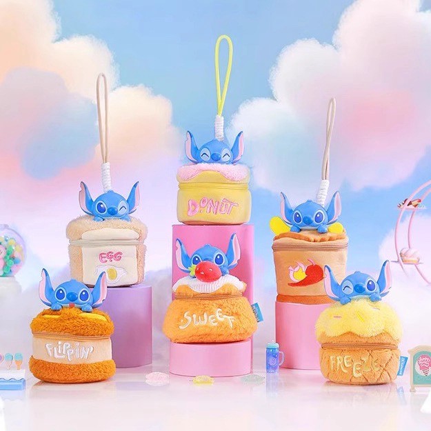 ได้1 ชิ้น กระเป๋าใส่ของจุกจิก ลิขสิทธิ์แท้ - Disney - Stitch - Flipping Amazing Fun Food Bag Series