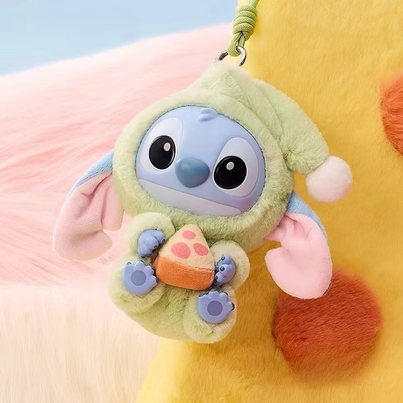 ตุ๊กตาพวงกุญแจ Disney - Lilo & Stitch - Eat Something Before Sleep Series Plush Keychain by Miniso