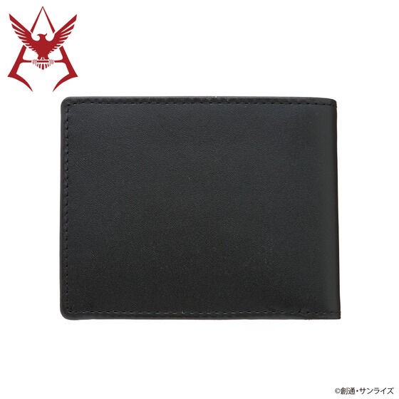 PRE-ORDER : Mobile Suit Gundam Leather Item Collection Char's Mark Silver Ver. Bi-fold Wallet