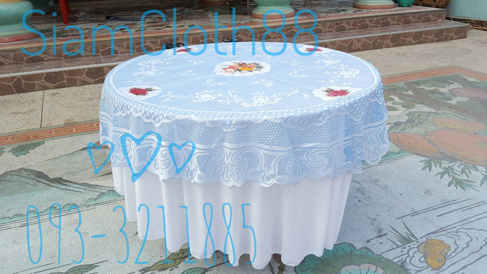ผ้าคลุมโต๊ะกลมขนาดผ้า 220 เซนติเมตร