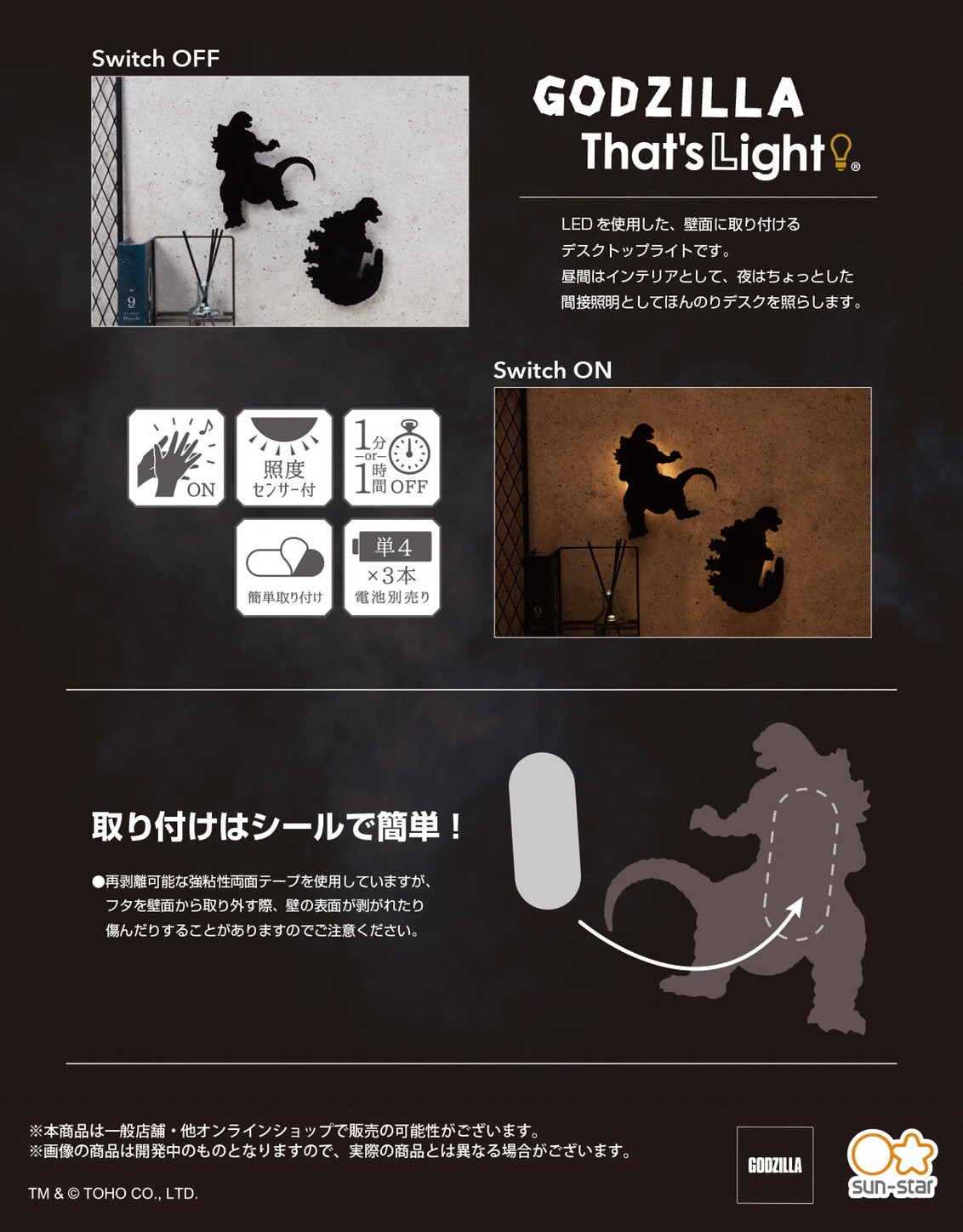 PRE-ORDER : Godzilla Desktop Light (2 types in total)