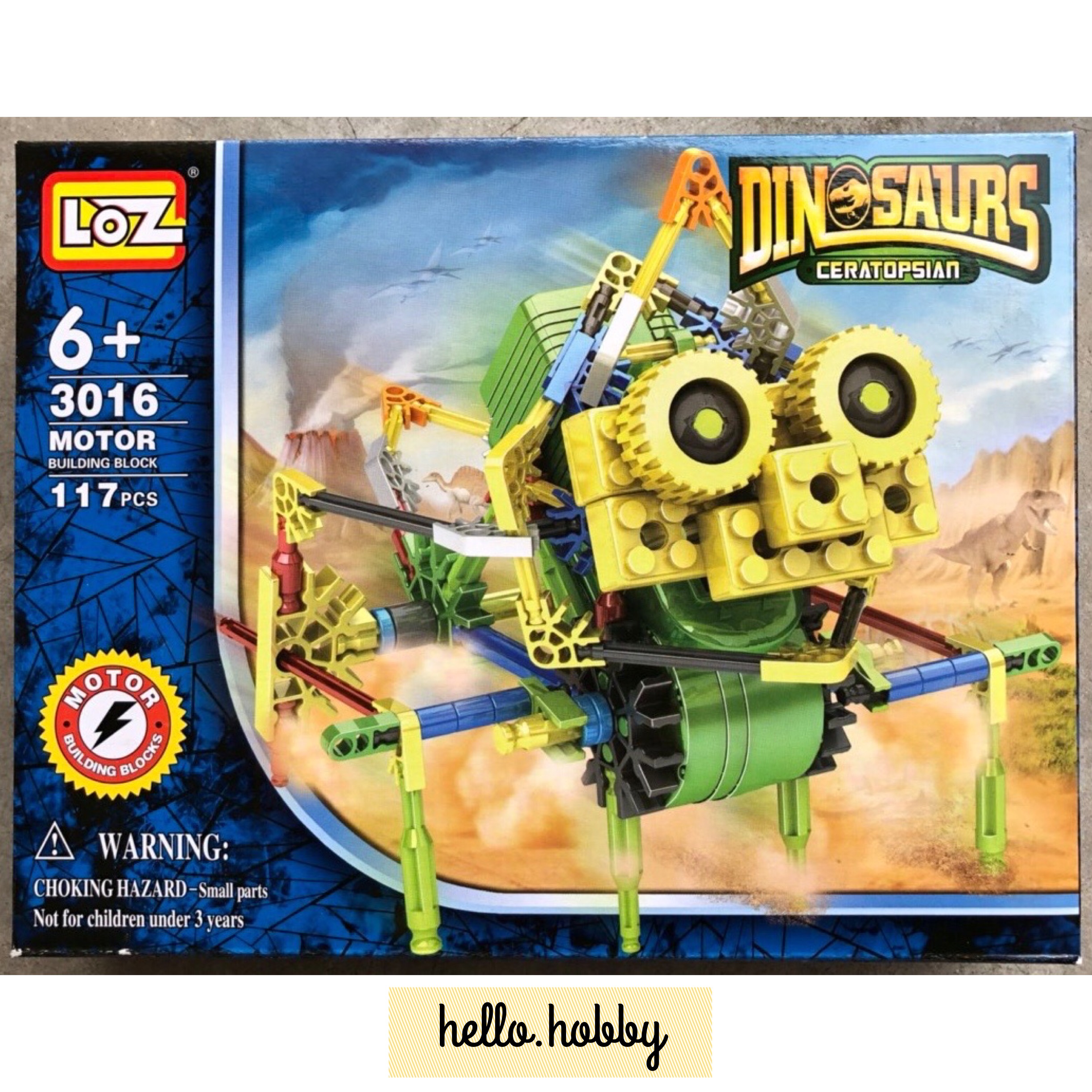 LOZ 3016 Robotic Dinosaur Ceratopsian 117pcs (มีมอเตอร์เดินได้)