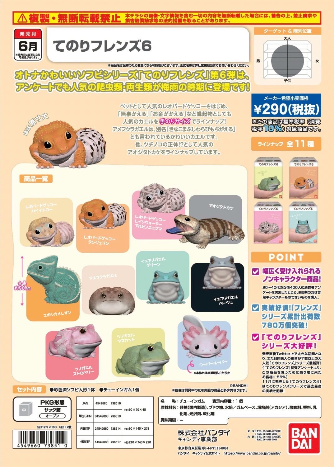 โมเดล สัตว์น่ารัก Tenori Friends 6 by Bandai