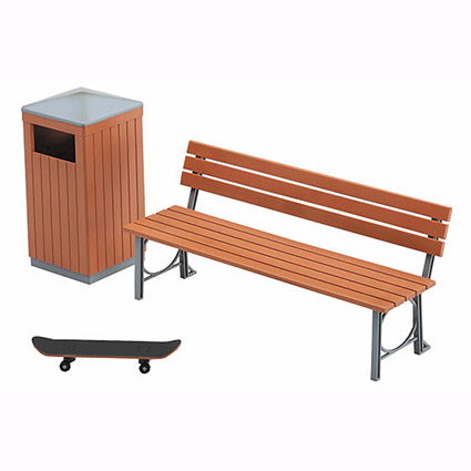 $ 1/12 Posable Figure Accessory Parts FA10 Park Bench and Trash Can Plastic Model