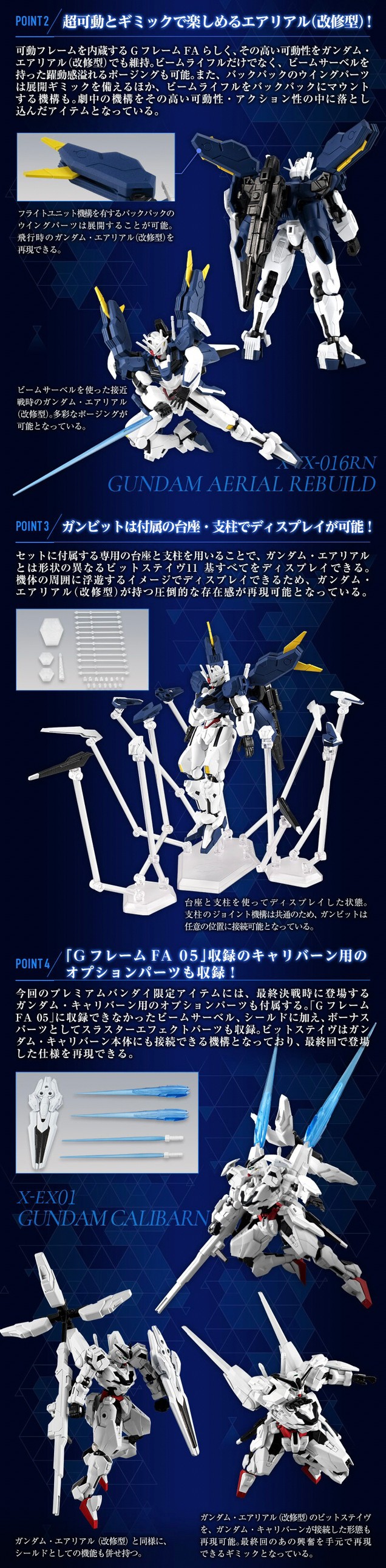 PRE-ORDER : MOBILE SUIT Gundam G Frame FA Aerial Rebuild & Option Parts Set for Calibarn