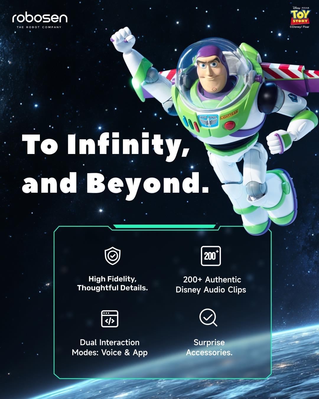 Pre-order : Life-Like Interactive Toy Story Buzz Lightyear (Real Life Real Joy Version) by Robosen