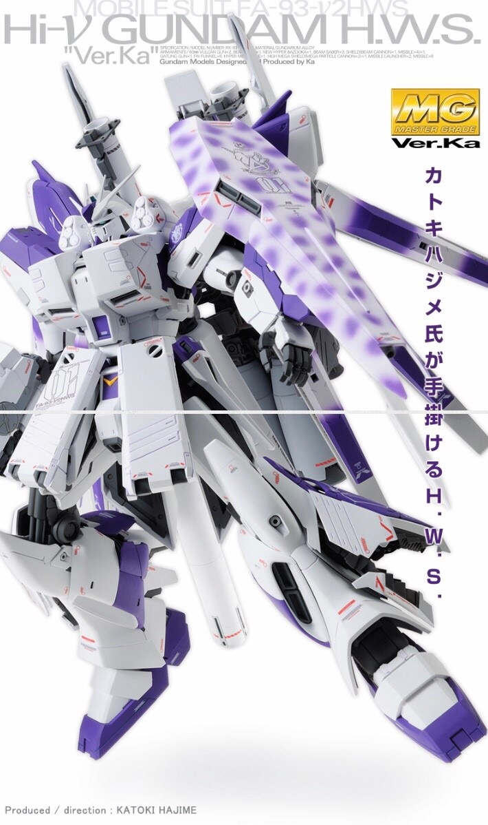 PRE-ORDER : MG 1/100 HI-V NU GUNDAM VER.KA HWS EXTENDED SET