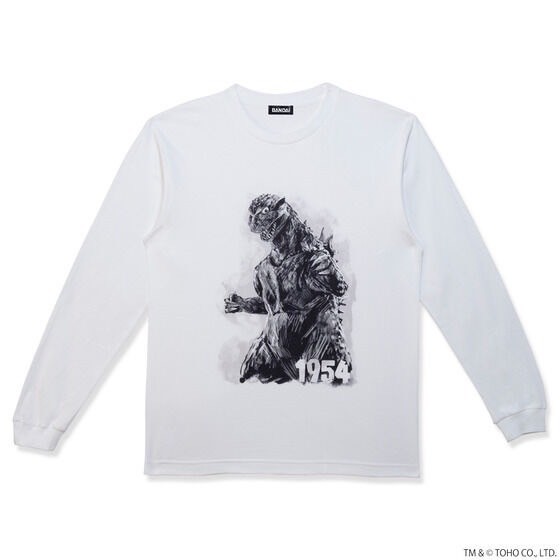 PRE-ORDER : Godzilla Monochrome Design Long Sleeve T-shirt