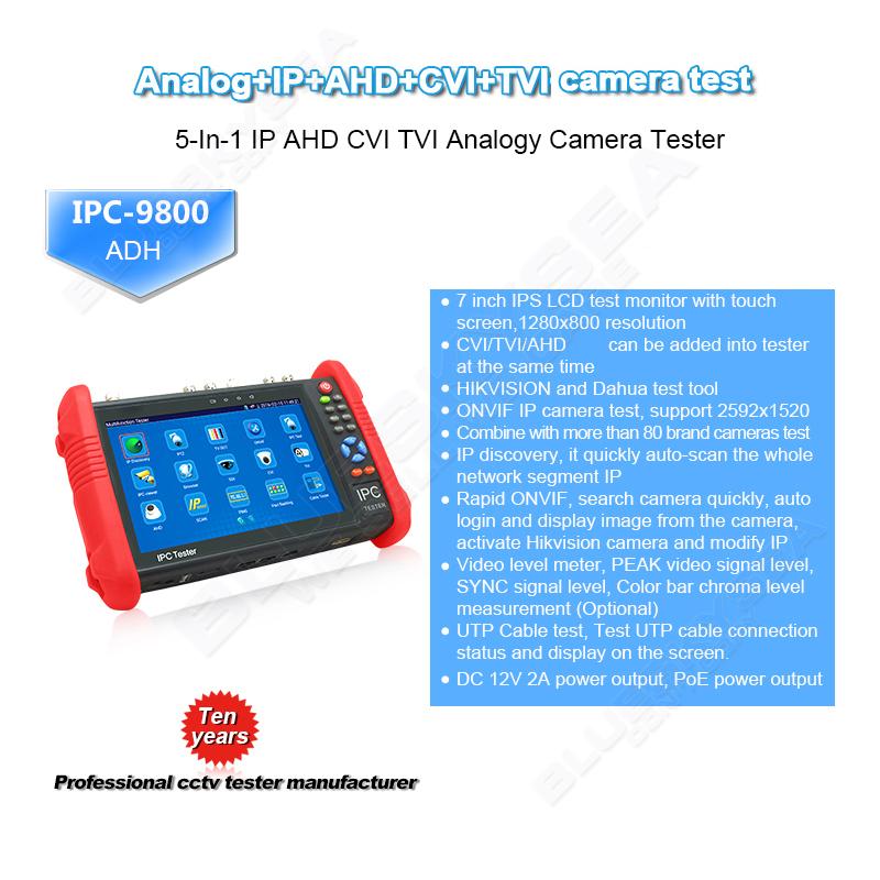 IPC-9800ADH for TVI CVI AHD IP analog testing (เครื่องทดสอบสัญญาณกล้องวงจรปิด)
