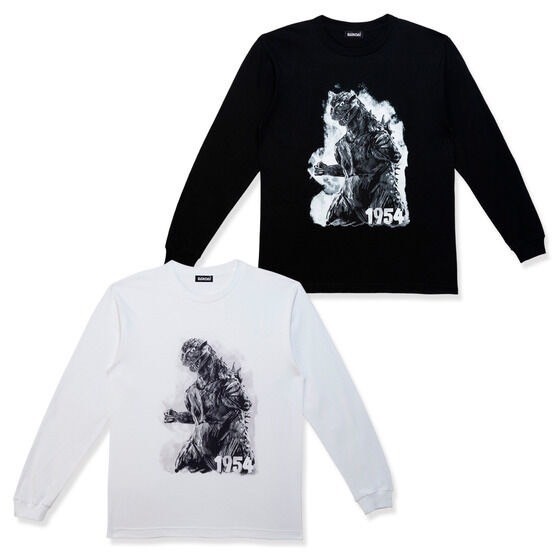 PRE-ORDER : Godzilla Monochrome Design Long Sleeve T-shirt