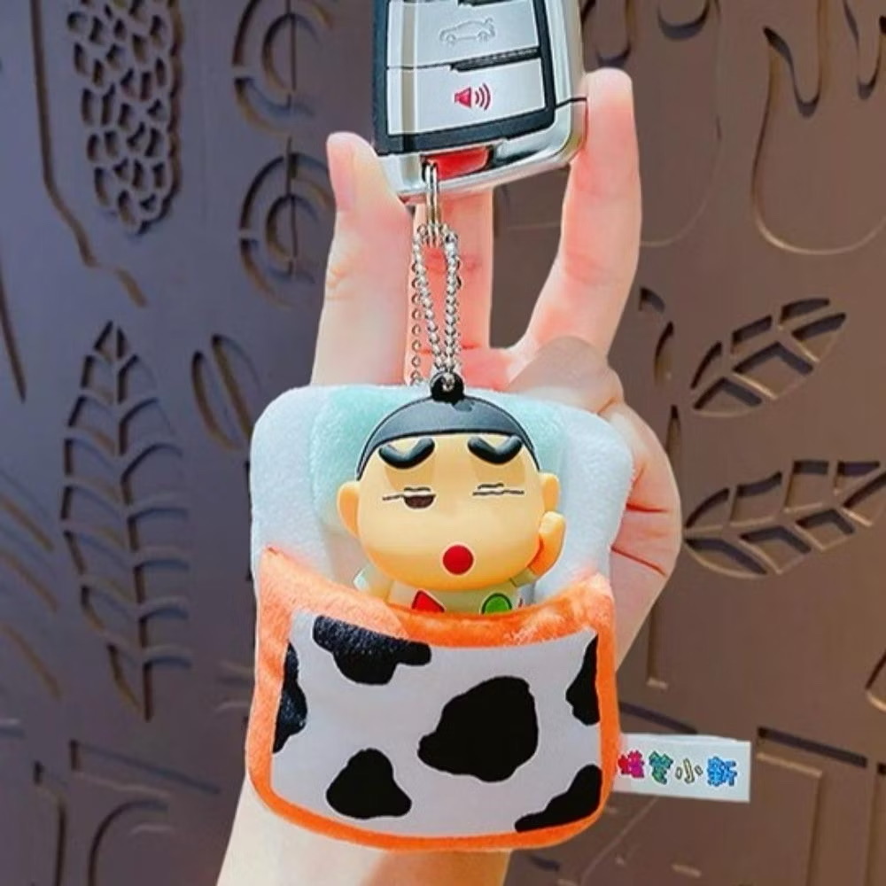 พวงกุญแจ ชินจัง ลิขสิทธิ์แท้ Crayon Shinchan Sleep Quilt Plush Pendant keychain by Shanghai Futabasha