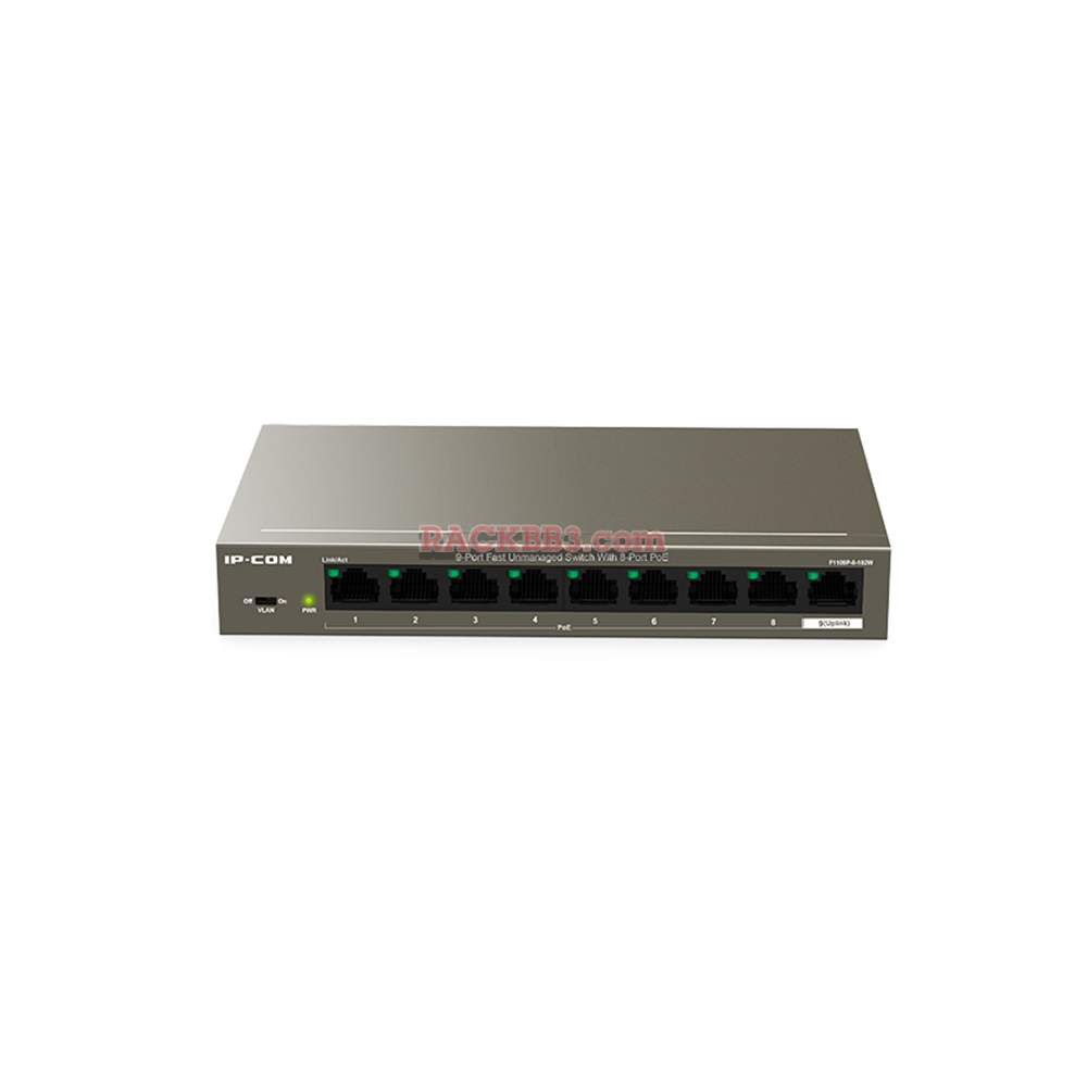 F1109P-8-102W 9-Port Fast Unmanaged Switch With 8-Port PoE