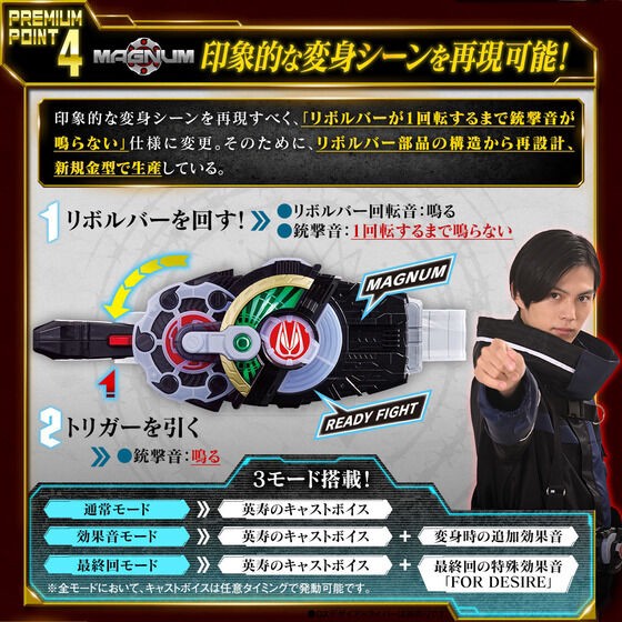 PRE-ORDER : Kamen Rider Geats PREMIUM DX Memorial Magnum & Boost Raise Buckle Set