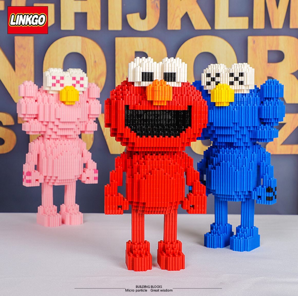 Linkgo 68252-68254 KAWS BFF x Sesame Street (แบบเฟือง)