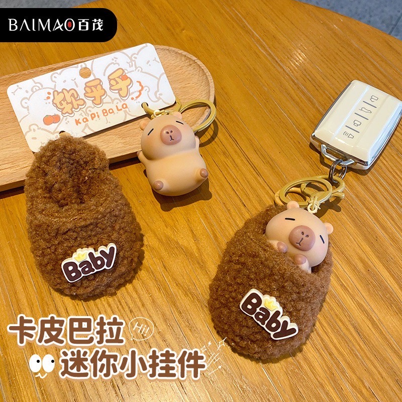 ตุ๊กตาพวงกุญแจ Capybara Soft And Fluffy Plush Keychain by Baimao