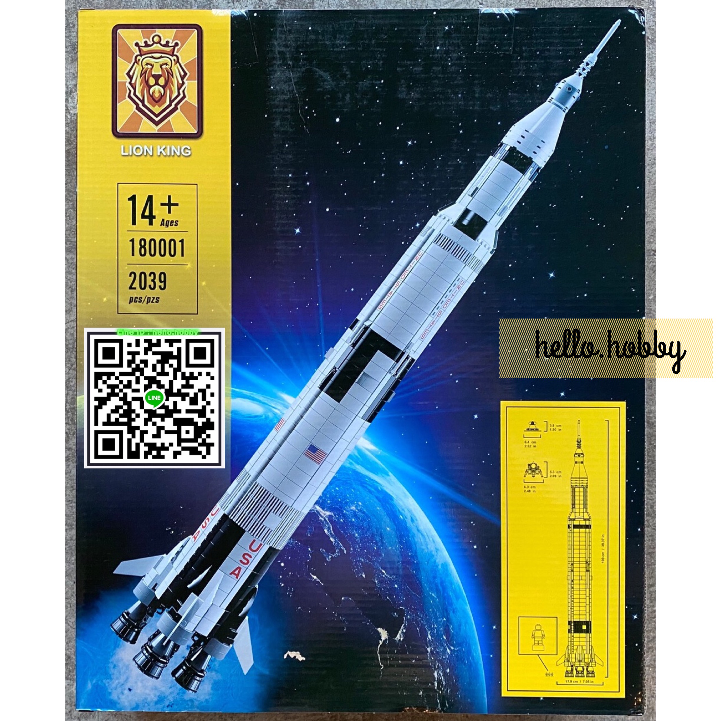 Lion King 180001 NASA Apollo Saturn V 2039pcs