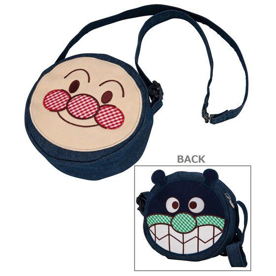 PRE-ORDER : Denim Face Pochette Anpanman Baikinman [ANPANMAN KIDS COLLECTION]