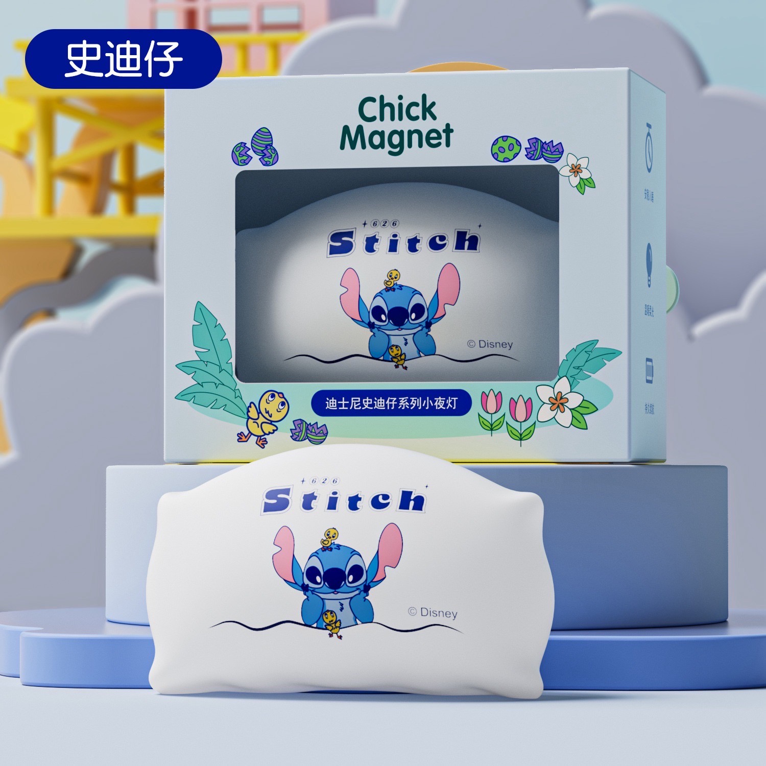 โคมไฟ ลิขสิทธิ์แท้ - Disney - Lotso & Stitch Pillow-Patting Night Light Series LED Lamp