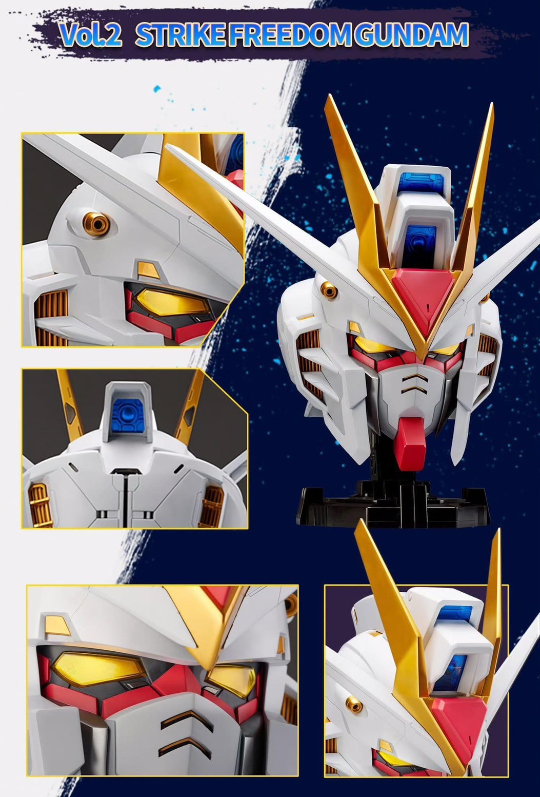 โมเดลหัวกันดั้มมีไฟ Gundam - BN Head Collection Vol.2 Strike Freedom Gundam by Bandai
