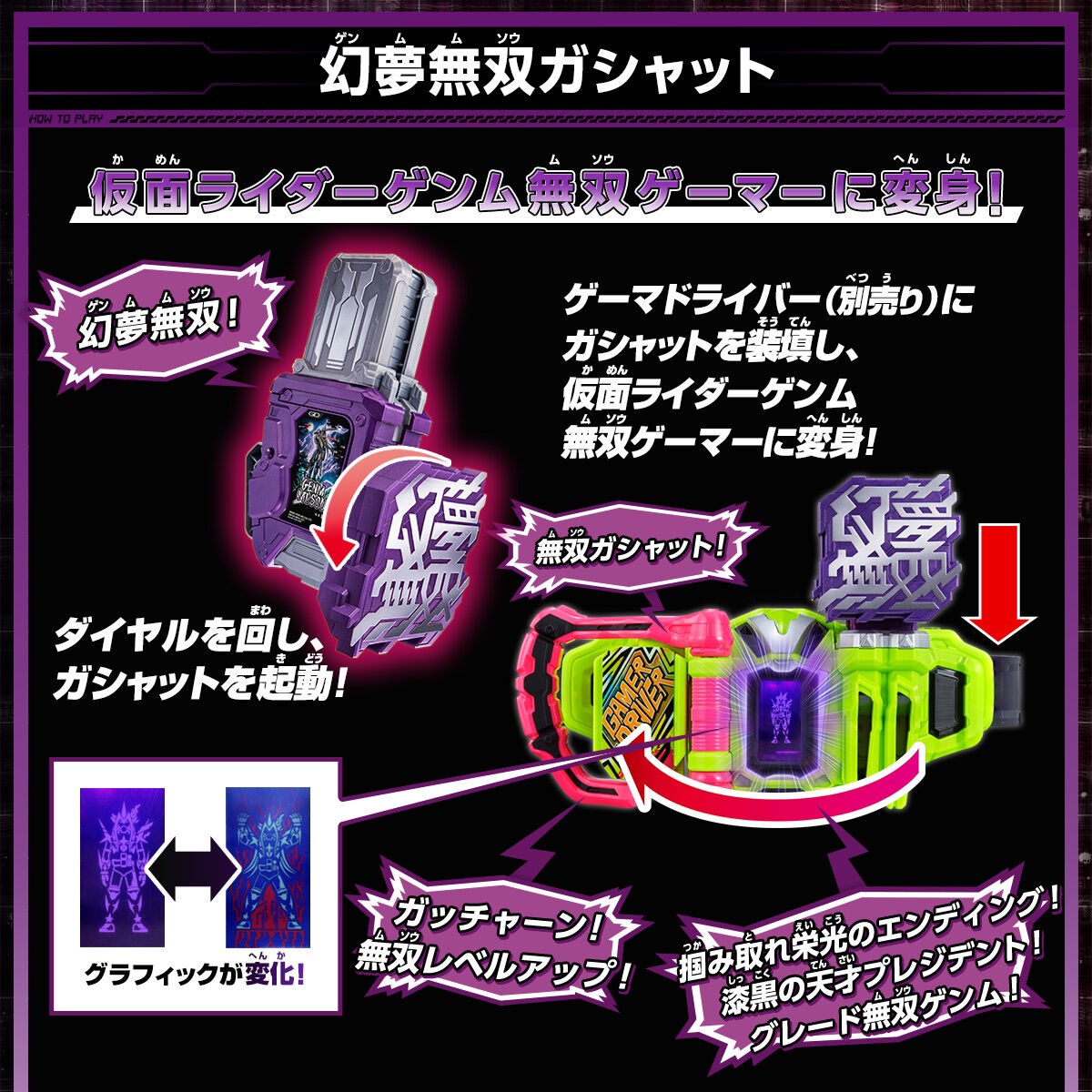 Masked Rider Ex-Aid - Kamen Rider Genm DX Genm Musou Gashat + Thousand Ark & Dan Kuroto Progrise Key Set by Premium Bandai (Limited)