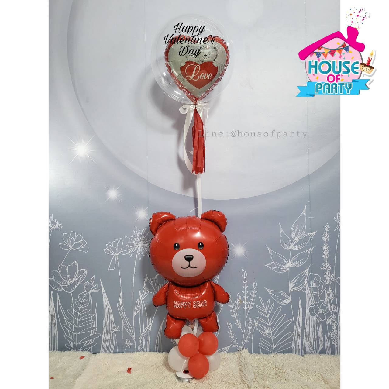 bubble of heart with bear