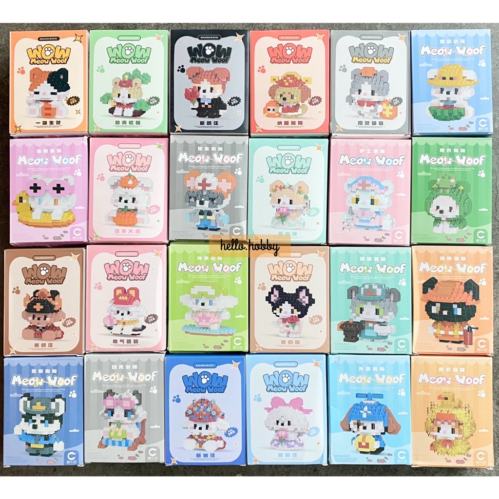 ตัวต่อนาโน Size M - CLC 7286 - 7308 Dog & Cat Cosplay - Wow Meow Woof