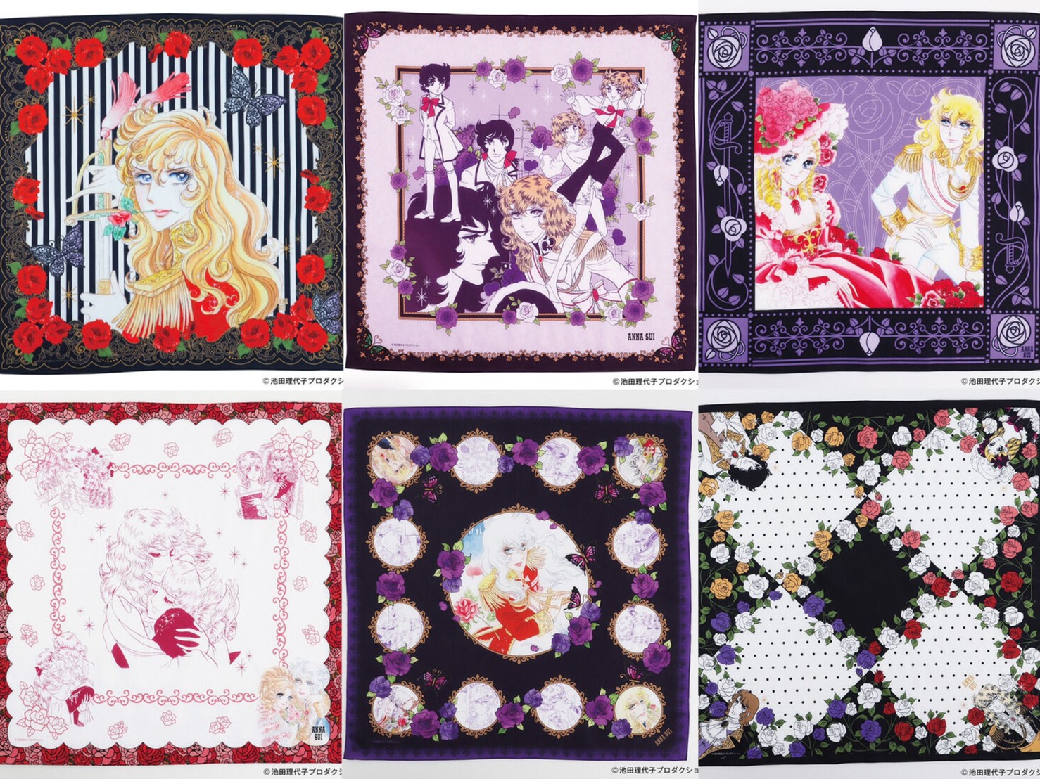 PRE-ORDER : Rose of Versailles ANNA SUI Print Handkerchief