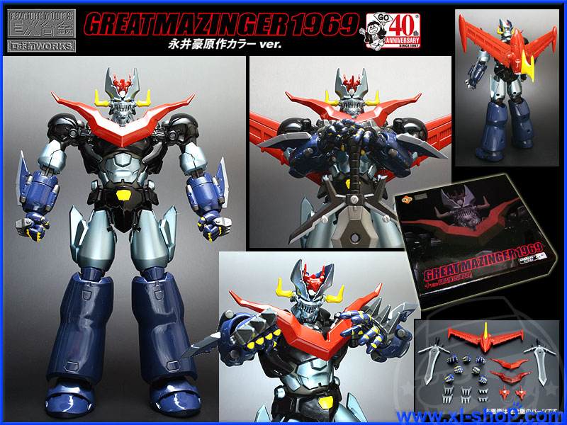 🤖 Fewture EX Gokin Great Mazinger 1969 40th Anniversary Edition Ver. (Artstorm Online Exclusive) มือสอง ของ+คู่มือครบ มีสีพองบ้างเล็กน้อยตามอายุ **มีตำหนิแผ่นเหล็กที่แขนเริ่มเป็นสนิม1ข้าง และอุปกรณ์ชิ้นที่ต่อกับแขน แผ่นเเม่เหล็กเป็นสนิมแล้วทั้ง2ชิ