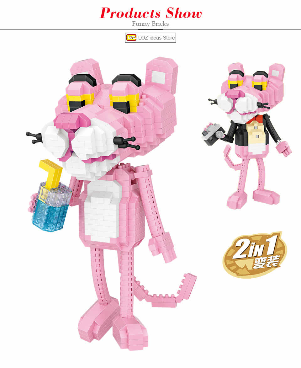 LOZ 9785 Pink Panther 2 in 1 890pcs