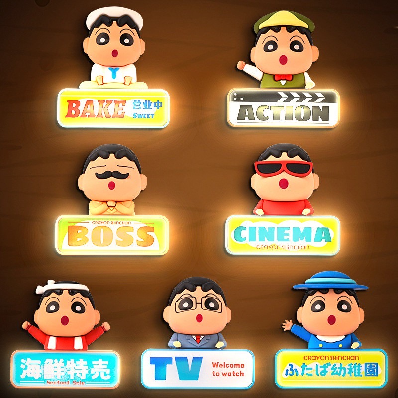 แม่เหล็กติดตู้เย็น มีไฟ ได้ 1ตัว Crayon Shinchan Experience Series Night Light Fridge Magnet by Maihe