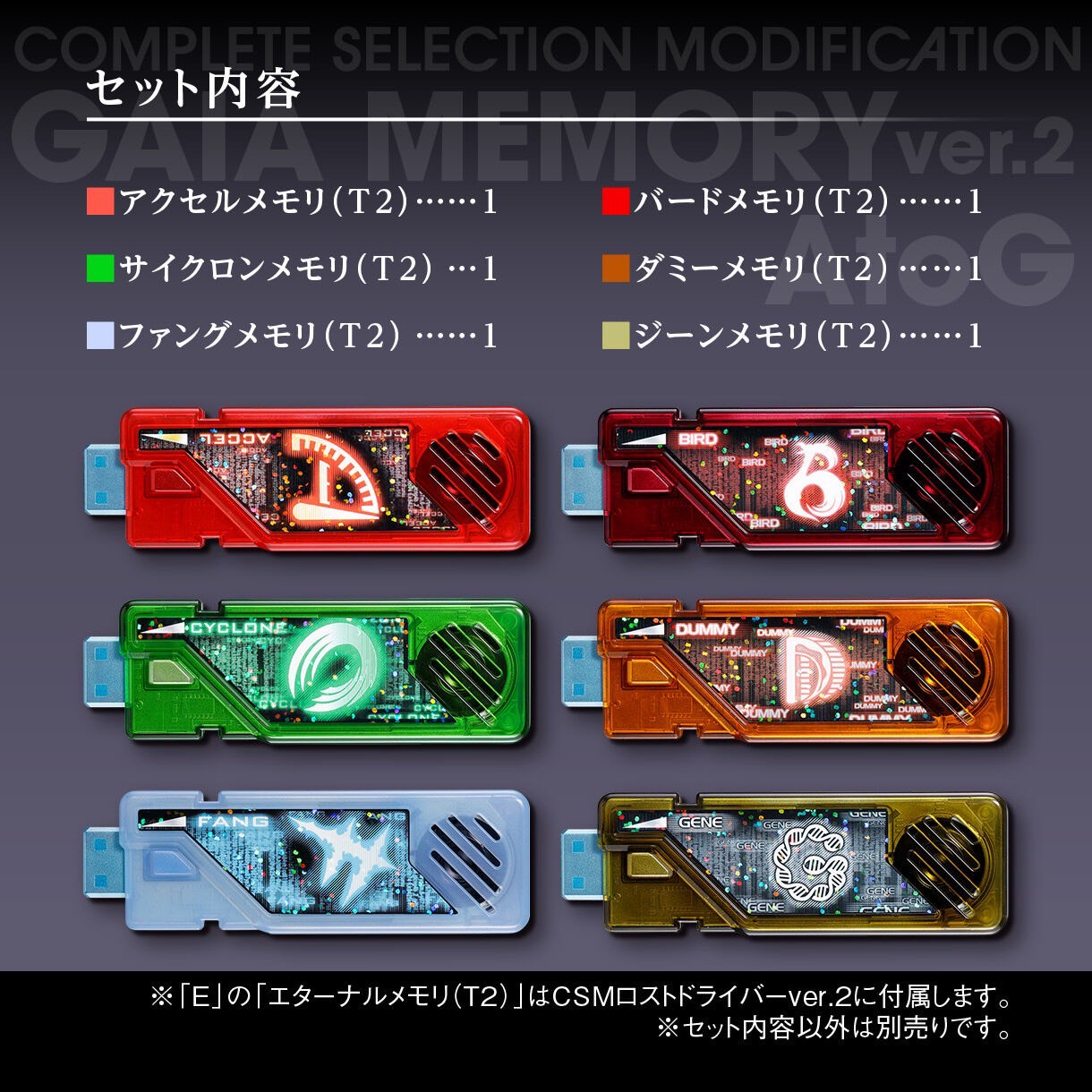 PRE-ORDER : CSM T2 Gaia Memory ver.2 AtoG