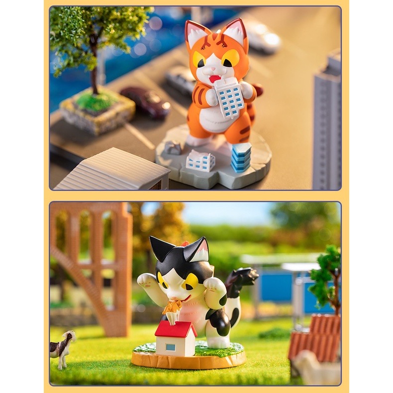 Blind Box ชุดน้องแมวก็อตซิลล่า ได้1ตัว - Kaiju Negora Godzilla Cat by Pop Mart (Set of 12 + 1secret)