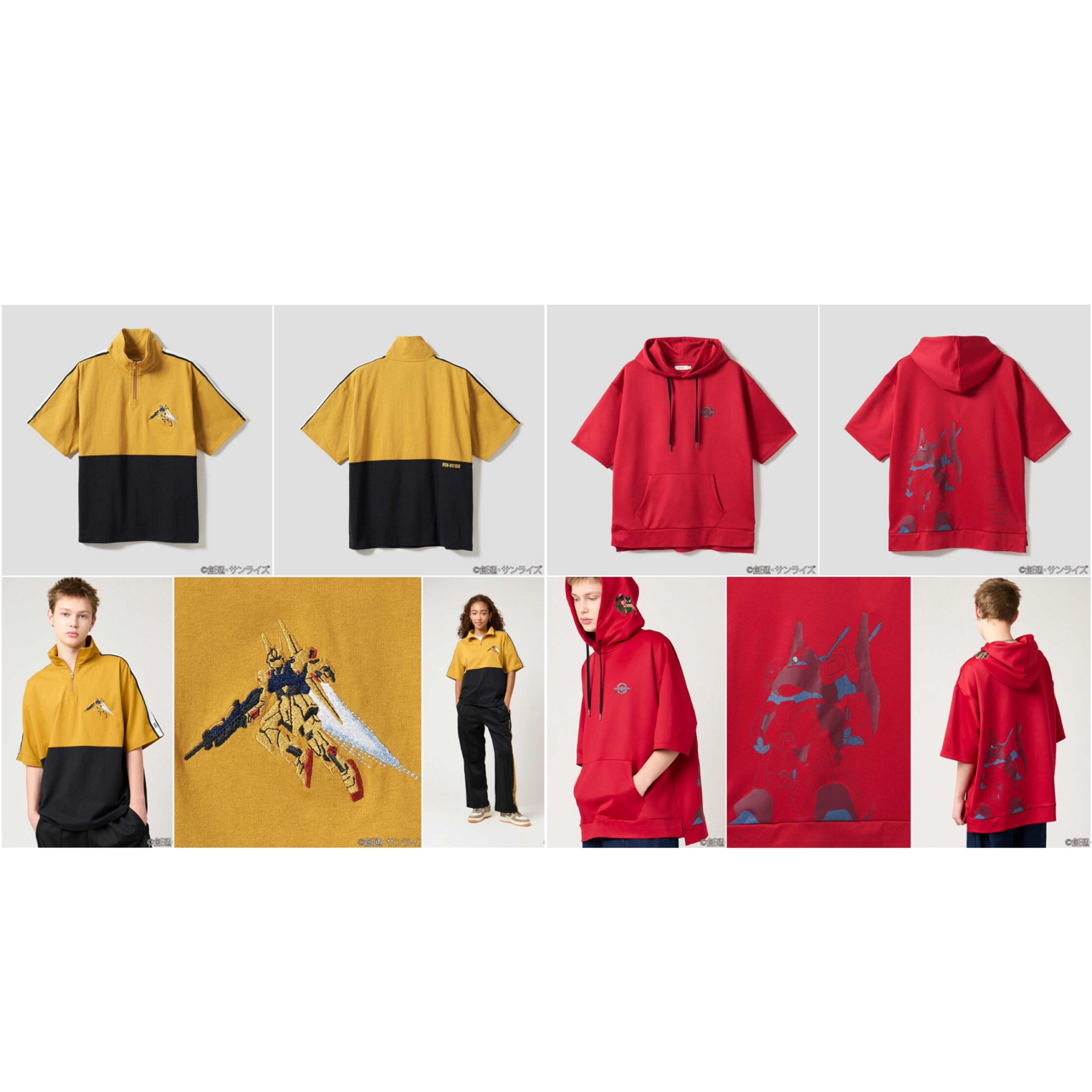 PRE-ORDER : STRICT-G graniph "Mobile Suit Z Gundam" Half-Zip Big Silhouette T-Shirt