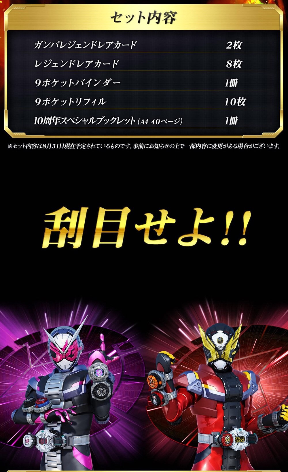 PRE-ORDER : Masked Rider Battle Ganbarizing 10th Anniversary 9 Pocket Binder Set