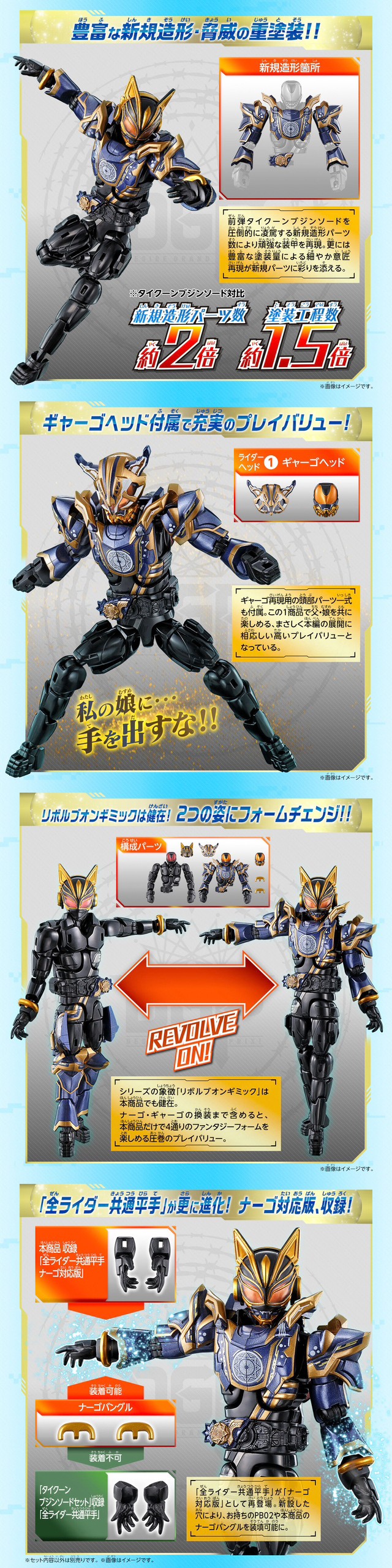 PRE-ORDER : Kamen Rider Geats Revolve Figure PB08 Kamen Rider Na-go Fantasy Form & Rider Head 4 Pieces Set