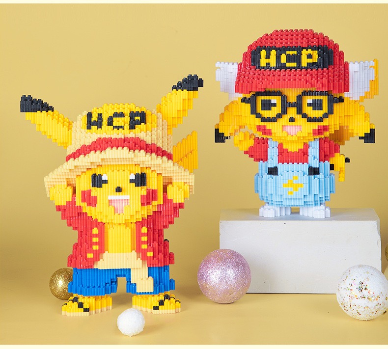 เลโก้นาโนแบบเฟืองไซส์ Jumbo - Haicaipin 57092-57093, 18035 Pokemon Pikachu Cosplay